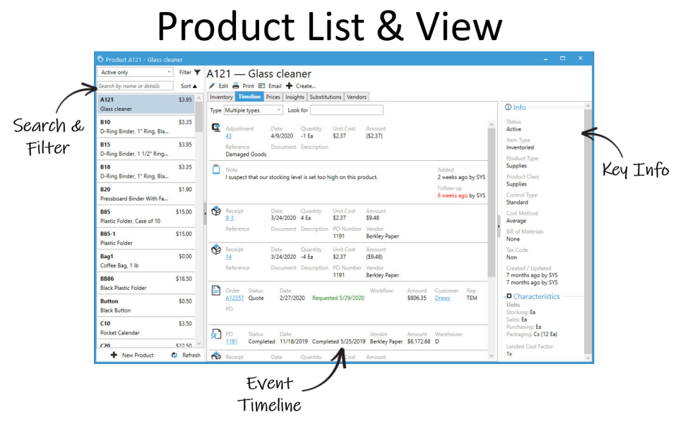 screenshot of Acctivate Inventory Management